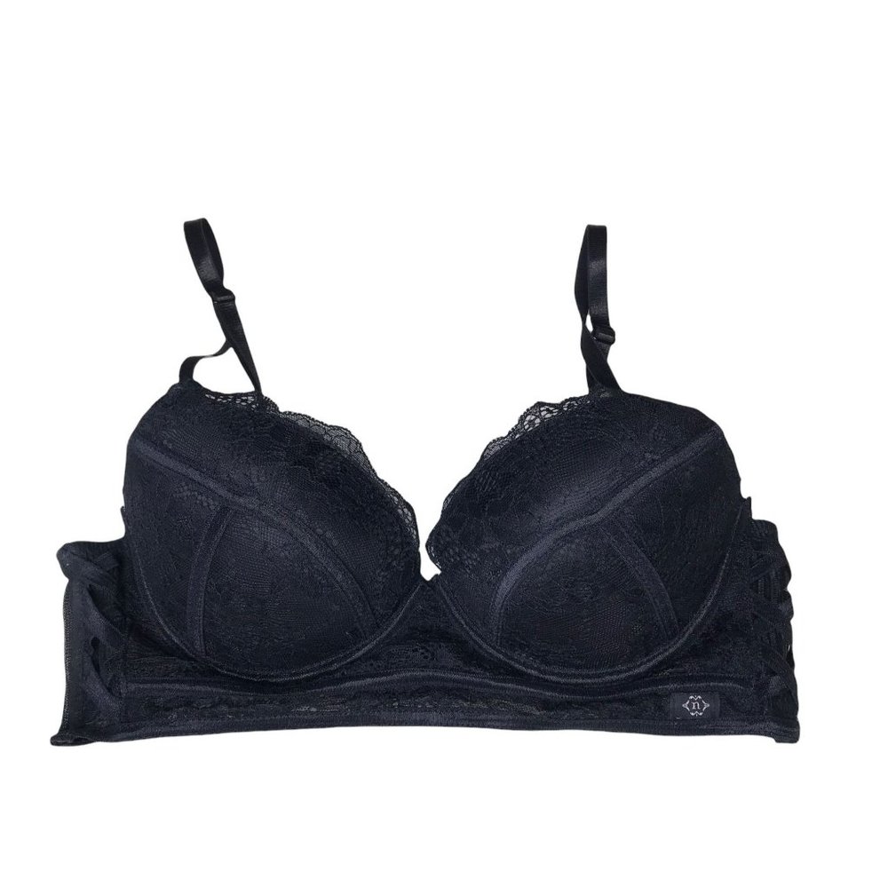 Nanette Lepore Black Lace Push Up Bra 36B